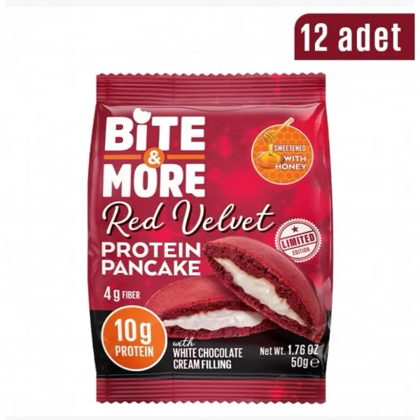 BİTE MORE PROTEİN PANCAKE (50 GR) - 12 ADET RED VELVET