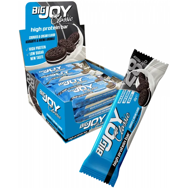 BİG JOY CLASSİC HİGH PROTEİN BAR COOKİES&CREAM 45 GR - 16 ADET